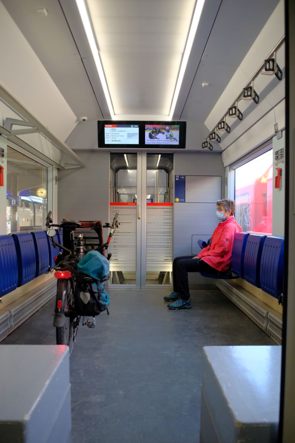 Fahrradabteil im RhB Alvra-Zug