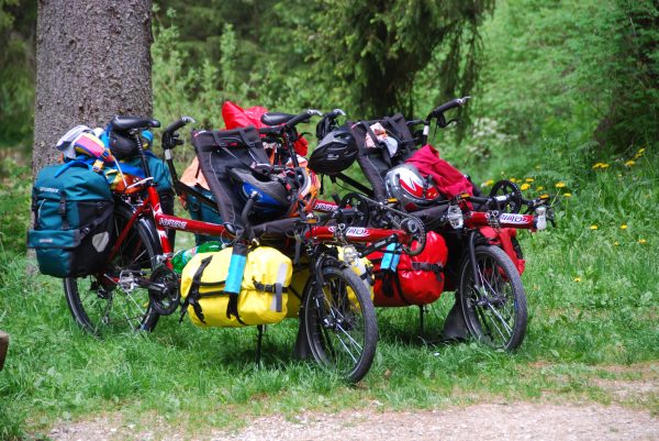Unsere Hasen warten geduldig während wir die Quelle des Doubs bestaunen