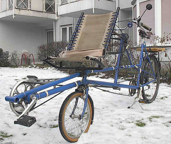 Radius "Duo" im etwas verbastelten Zustand (Sitz *vor* dem Steuerrohr montiert)