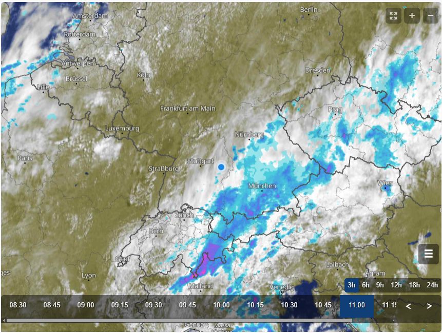11:00h Niederschlagsradar - für kurzfristige Entscheidungen