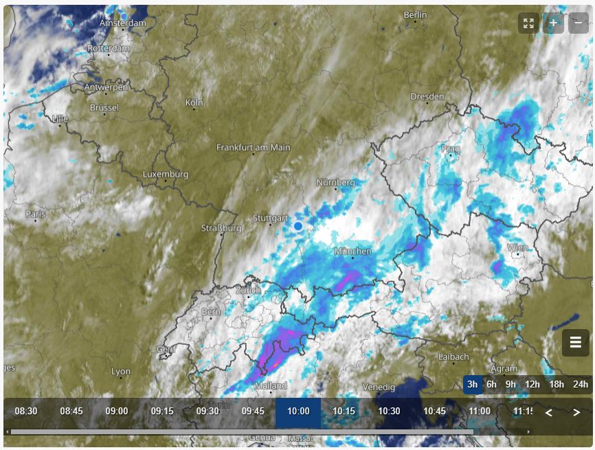 10:00h Niederschlagsradar - für kurzfristige Entscheidungen